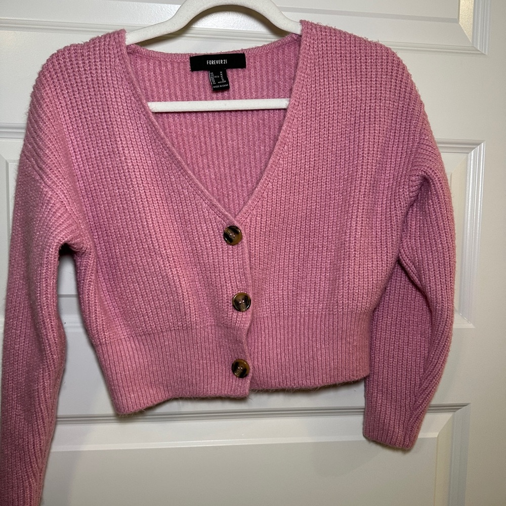 Forever 21 Pink Knit Cardigan